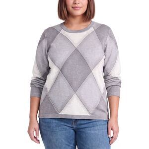 Picadilly Womens  Diamond Sweater, Grey
